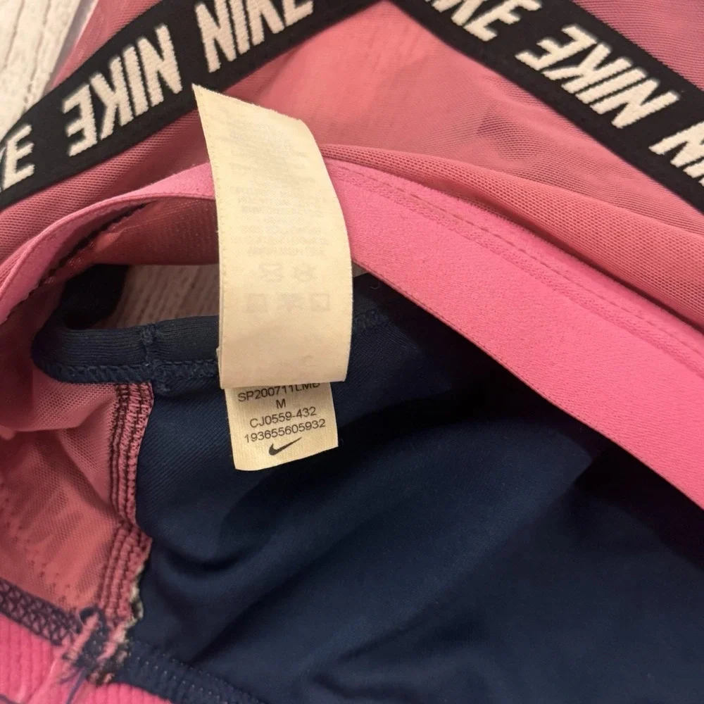 Nike Women's Indy Low-Back Light-Support Sports Bra Blue Pink Medium Activewear